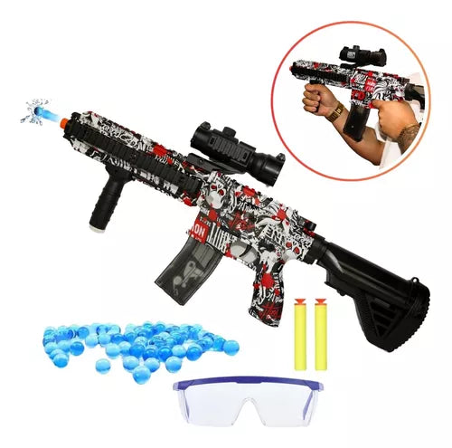 Arma De Brinquedo Grande Fuzil Metralhadora Bolinha De Gel (1.000 bolinhas)